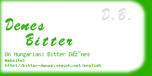 denes bitter business card